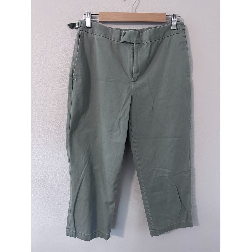 Banana Republic‎ womens size 10 green khaki premium chinos 100% cotton